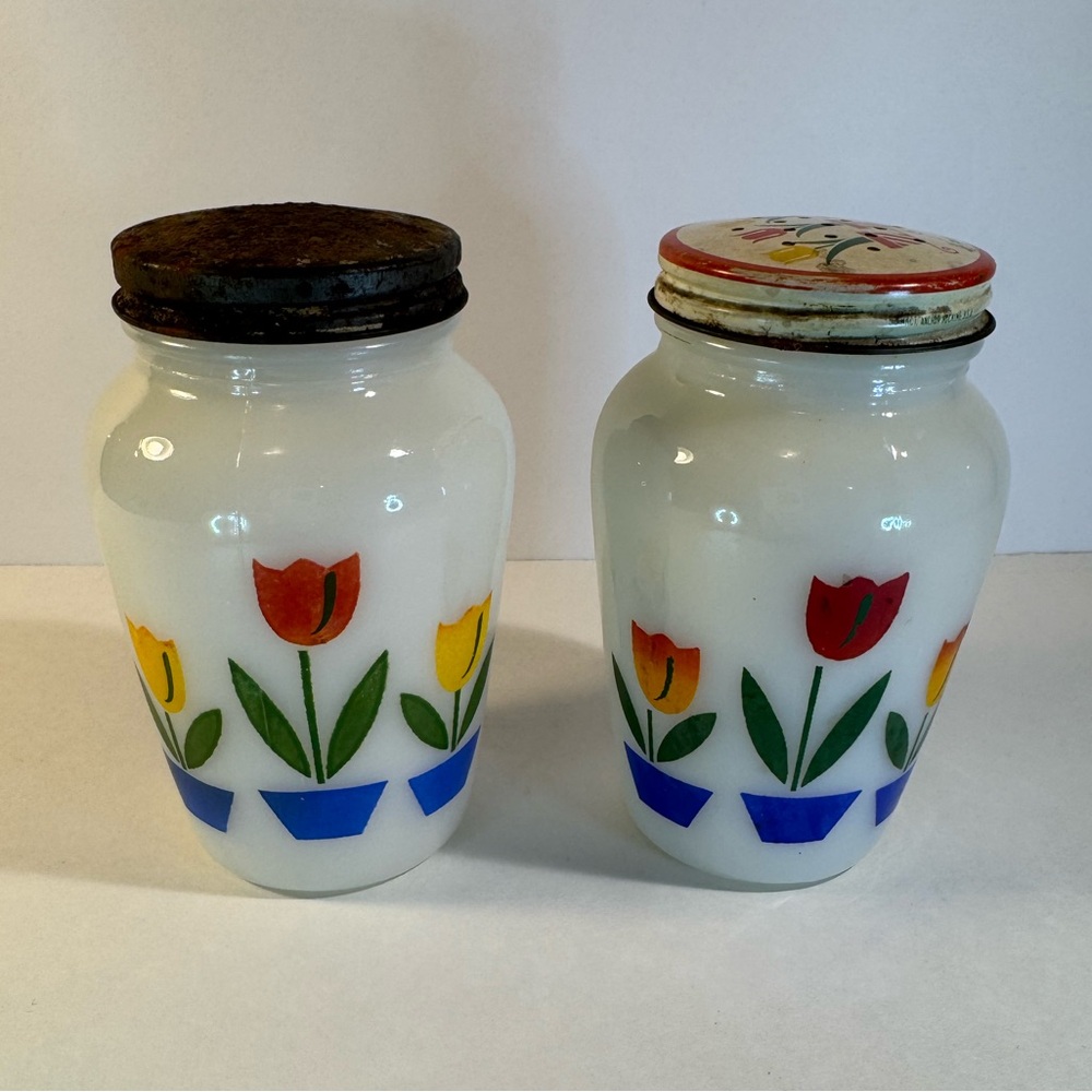 Vintage Fire King Tulip Salt & Pepper Shaker